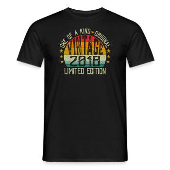 Vintage Born in 2018 Retro Birthday Gift 2018 - Men's T-Shirt - black - Front - AI Model Male 178 light (178cm)