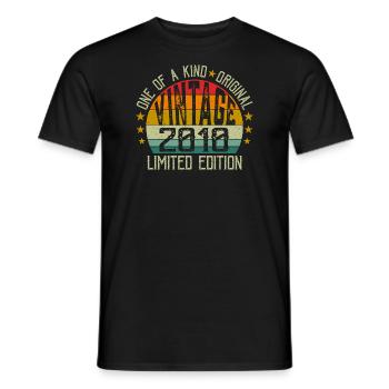 Vintage Born in 2010 Retro Birthday Gift 2010 - Men's T-Shirt - black - Front - AI Model Male 178 light (178cm)