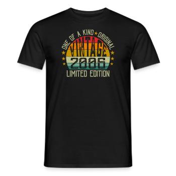 Jahrgang Jahrgang 2006 Retro Geburtstagsgeschenk 2006 - Männer T-Shirt - Schwarz - Vorne - AI Model Male 178 light (178cm)