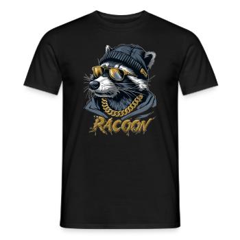 Raton laveur - T-shirt homme - noir - Devant - AI Model Male 178 light (178cm)