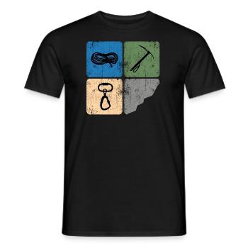 eisklettern bergsteiger alpinist klettern - Männer T-Shirt - Schwarz - Vorne - AI Model Male 178 light (178cm)