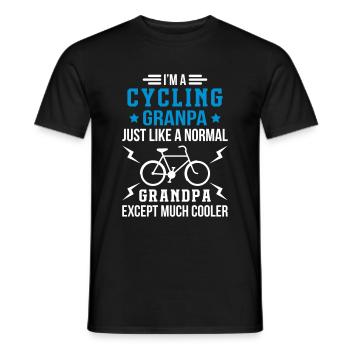Cyclisme Grand-père - T-shirt homme - noir - Devant - AI Model Male 178 light (178cm)