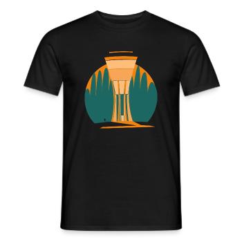 HäslovEr Water Tower - Men's T-Shirt - black - Front - AI Model Male 178 light (178cm)
