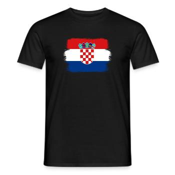 Drapeau de la Croatie Adriatique Zagreb Drapeau croate - T-shirt homme - noir - Devant - AI Model Male 178 light (178cm)