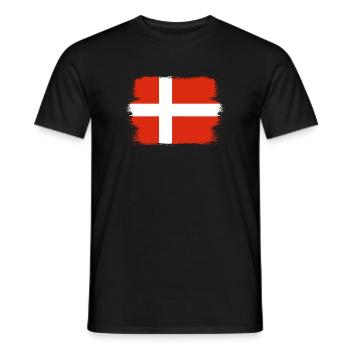 Denmark Flag Scandinavia Danish Flag Travel - Men's T-Shirt - black - Front - AI Model Male 178 light (178cm)