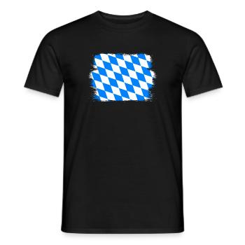 Bavaria Flag Used Look Bavarian Flag Vintage - Men's T-Shirt - black - Front - AI Model Male 178 light (178cm)
