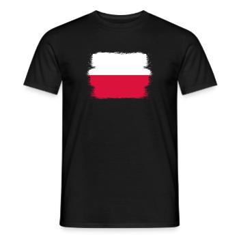 Pologne Drapeau utilisé Look Polska Drapeau polonais - T-shirt homme - noir - Devant - AI Model Male 178 light (178cm)