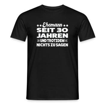30 Jahre Ehe Ehemann 30 Jahre Verheiratet Geschenk - Männer T-Shirt - Schwarz - Vorne - AI Model Male 178 light (178cm)