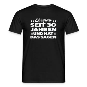 30 Jahre Ehe Ehefrau Perlenhochzeit Geschenk - Männer T-Shirt - Schwarz - Vorne - AI Model Male 178 light (178cm)