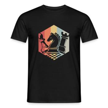 Échecs rétro - T-shirt homme - noir - Devant - AI Model Male 178 light (178cm)