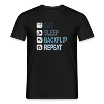 BackFlip, Parkour, Freerun, Sport, Geschenk - Männer T-Shirt - Schwarz - Vorne - AI Model Male 178 light (178cm)