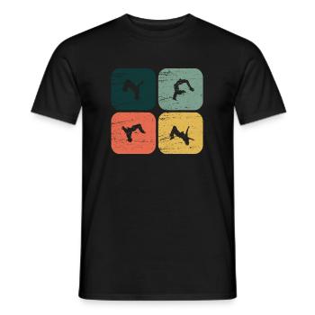 Retro Backflip Parkour Freerun Sport Geschenk - Männer T-Shirt - Schwarz - Vorne - AI Model Male 178 light (178cm)