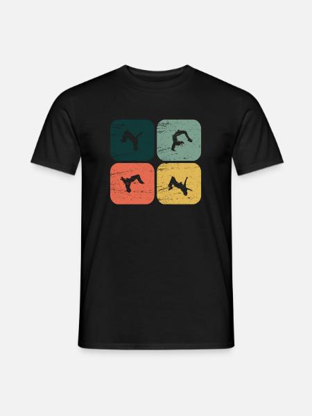 Retro Backflip Parkour Freerun Sport Cadeau - T-shirt homme - noir