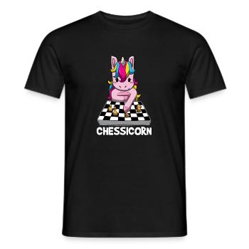 Chessicorn Funny Unicorn Chess Playing Girl Gift - Men's T-Shirt - black - Front - AI Model Male 178 light (178cm)