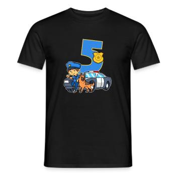 5. Geburtstag Polizei Polizeiauto 5 Jahre Polizist - Männer T-Shirt - Schwarz - Vorne - AI Model Male 178 light (178cm)