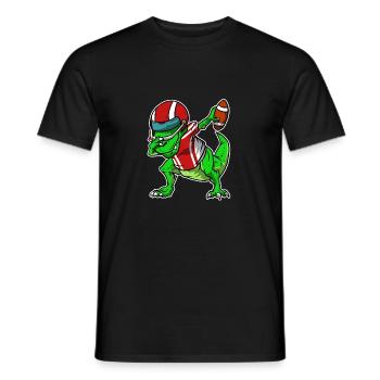Drôle de football T-Rex Dab Dabbing dinosaures - T-shirt homme - noir - Devant - AI Model Male 178 light (178cm)