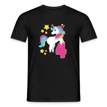 4e anniversaire Licorne Je suis Déjà 4 Cadeau - T-shirt homme - noir - Devant - AI Model Male 178 light (178cm)
