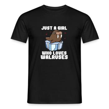 Just A Girl Who Loves Walruses Cute Walrus Costume - Men's T-Shirt - black - Front - AI Model Male 178 light (178cm)