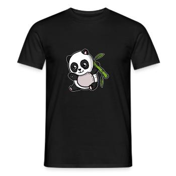 Mignon Kawaii Panda Ours - T-shirt homme - noir - Devant - AI Model Male 178 light (178cm)