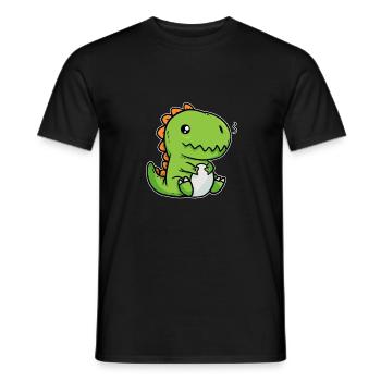 Bébé T-Rex Kawaii Cadeau de dinosaure - T-shirt homme - noir - Devant - AI Model Male 178 light (178cm)