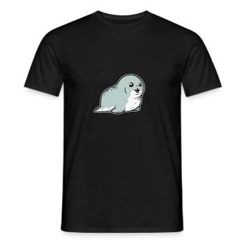 Phoque doux phoque cadeau phoque phoque - T-shirt homme - noir - Devant - AI Model Male 178 light (178cm)