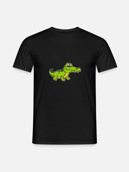 Süßer Aligator Krokodil Reptil - Männer T-Shirt - Schwarz