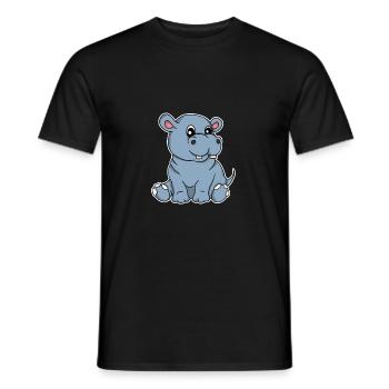 Hippopotame Doux Hippopotame Cadeau - T-shirt homme - noir - Devant - AI Model Male 178 light (178cm)