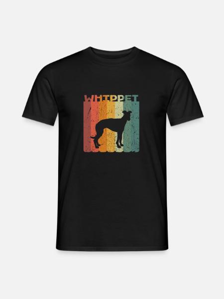 Rétro Whippet lévriers chiens cadeau - T-shirt homme - noir
