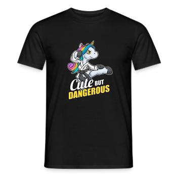 Cute But Dangerous Karate Einhorn Kampfkunst - Männer T-Shirt - Schwarz - Vorne - AI Model Male 178 light (178cm)