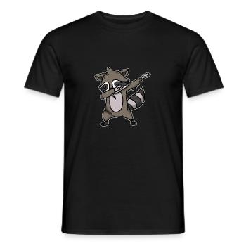 Funny Dabbing Raccoon Dab Dance Coon Lover Gift - Men's T-Shirt - black - Front - AI Model Male 178 light (178cm)