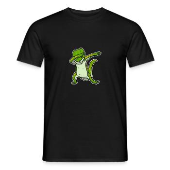 Funny Dabbing Gecko Dab Dance Reptile Lover Gift - Men's T-Shirt - black - Front - AI Model Male 178 light (178cm)