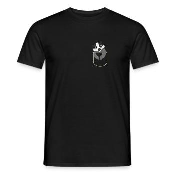 Dachs in Der Brusttasche Mustelidae T-Shirt - Männer T-Shirt - Schwarz - Vorne - AI Model Male 178 light (178cm)