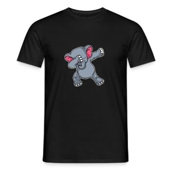 Cadeau d’éléphant de dabbing - T-shirt homme - noir - Devant - AI Model Male 178 light (178cm)