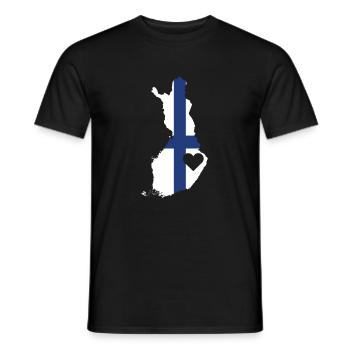 Liebe Finnland Geschenk Finnischer Stolz Herz - Männer T-Shirt - Schwarz - Vorne - AI Model Male 178 light (178cm)