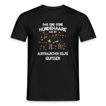 Australischer Kelpie Glitzer Hunde Halter Geschenk - Männer T-Shirt - Schwarz - Vorne - AI Model Male 178 light (178cm)