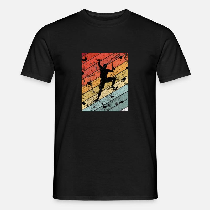 Retro Bouldern Geschenk - Männer T-Shirt - Schwarz