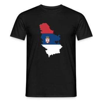 Chère Serbie Cadeau Cœur Serbe - T-shirt homme - noir - Devant - AI Model Male 178 light (178cm)