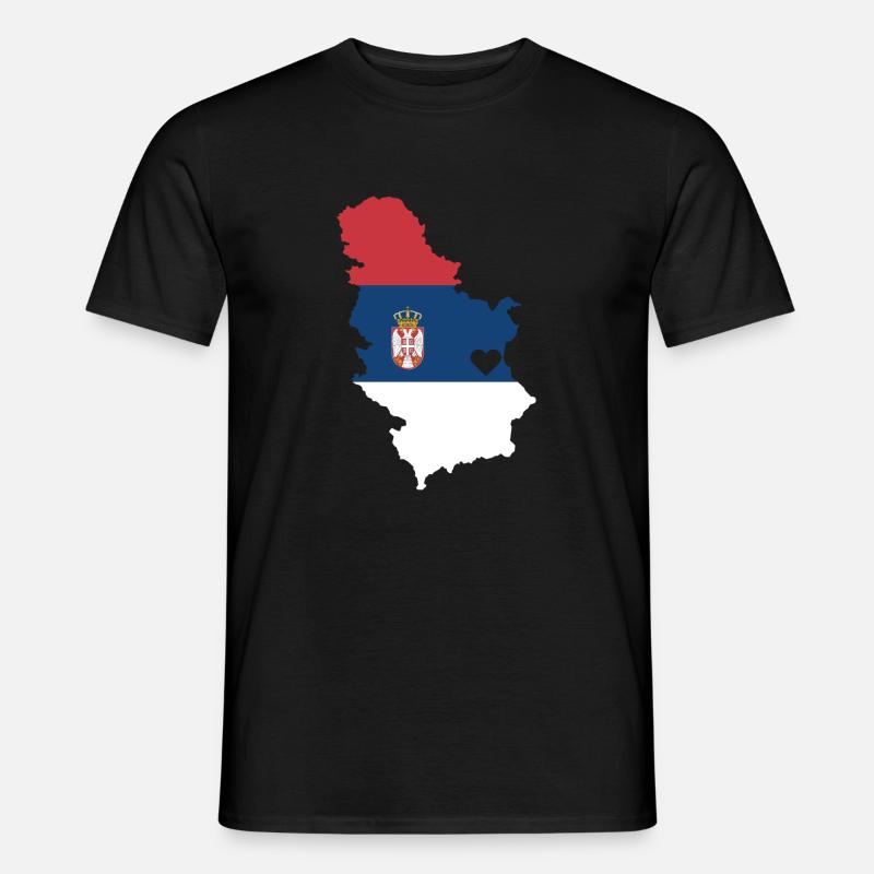 Liebe Serbien Geschenk Serbisch Herz - Männer T-Shirt - Schwarz