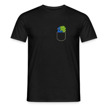 Pfau in Der Brusttasche Pfauen T-Shirt - Männer T-Shirt - Schwarz - Vorne - AI Model Male 178 light (178cm)