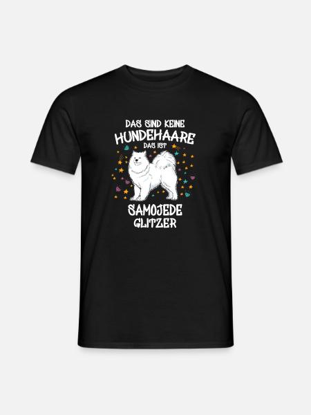 Samojede Glitzer Hunde Hundehalter Geschenk - Männer T-Shirt - Schwarz