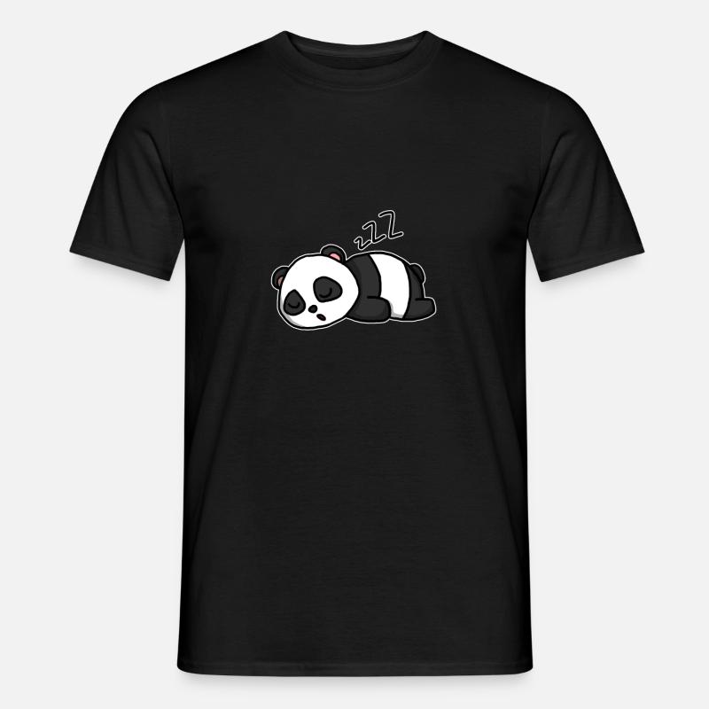 Niedlich Schlafender Panda Geschenk - Männer T-Shirt - Schwarz
