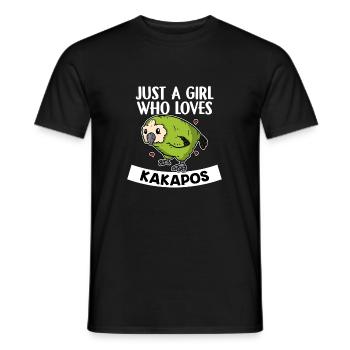 Just A Girl Who Loves Cakapos Costume de Kakapo - T-shirt homme - noir - Devant - AI Model Male 178 light (178cm)
