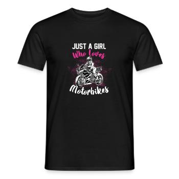 Cool Motorbike Girl Gift Idea - Men's T-Shirt - black - Front - AI Model Male 178 light (178cm)