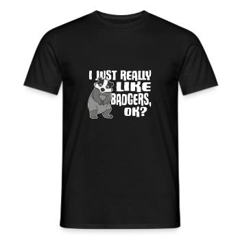 I Just Really Like Badgers Ok Dachs Geschenkidee - Männer T-Shirt - Schwarz - Vorne - AI Model Male 178 light (178cm)