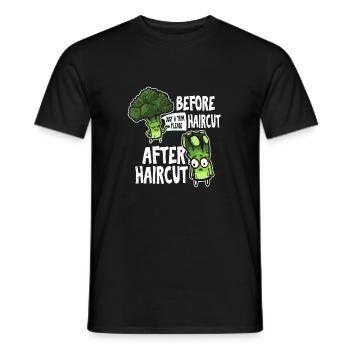 Fun Vorher Und Nach Dem Haarschnitt Geschenkidee - Männer T-Shirt - Schwarz - Vorne - AI Model Male 178 light (178cm)