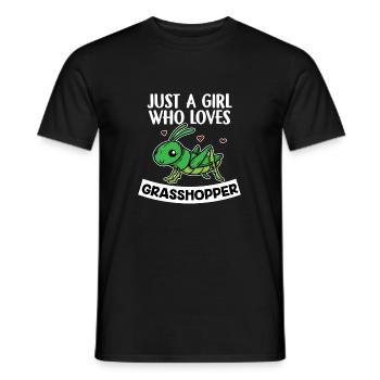 Just A Girl Who Loves Grasshopper Sauterelles - T-shirt homme - noir - Devant - AI Model Male 178 light (178cm)