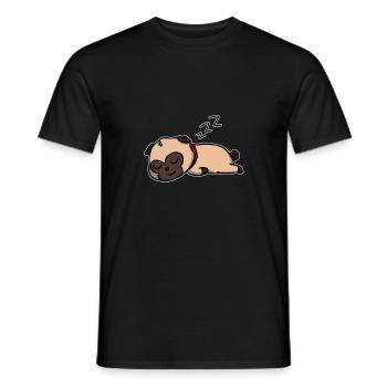 Cute Sleeping Dog Gift Idea - Men's T-Shirt - black - Front - AI Model Male 178 light (178cm)