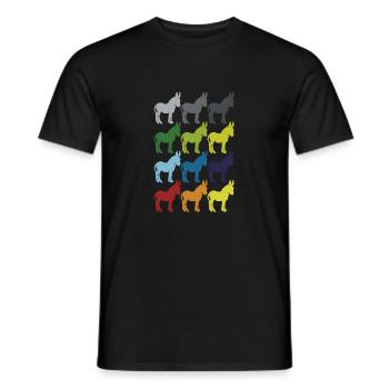 Neon Pop Art Retro Esel Maultier Tier Geschenkidee - Männer T-Shirt - Schwarz - Vorne - AI Model Male 178 light (178cm)