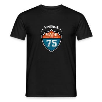Vintage Made In 75 Sport 1975 Cadeau anniversaire - T-shirt homme - noir - Devant - AI Model Male 178 light (178cm)