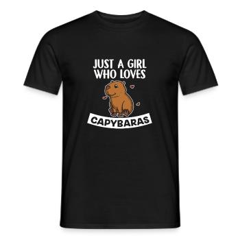 Just A Girl Who Loves Capybaras Capybara Costume - Men's T-Shirt - black - Front - AI Model Male 178 light (178cm)